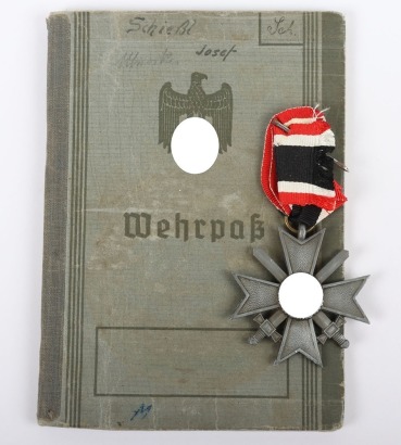 WW2 German Afrikakorps Wehrpass to Feldwebel J. Schwiefsl, Professional Music Player, Ground Flight Controller