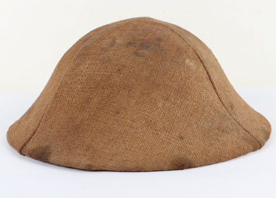 Rare WW1 British Other Ranks Steel Combat Helmet with Original Sacking Trench Cover - 4