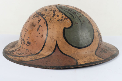 WW1 American Camouflaged Steel Helmet Shell - 5