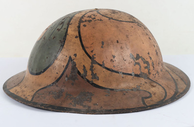 WW1 American Camouflaged Steel Helmet Shell - 7