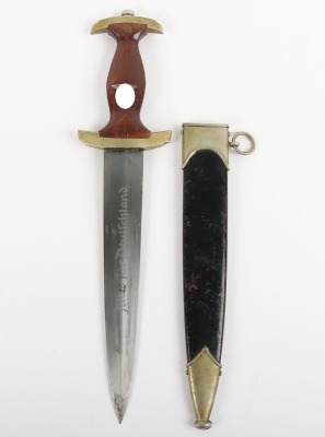 Rare Third Reich SA / NSKK Dagger with ‘Christmas’ Pattern Motto to Blade by Ernst Pack & Söhne, Solingen