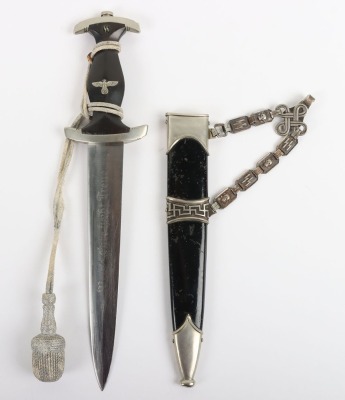 Third Reich SS (Schutzstaffel) Officers Chained Dress Dagger with Dedication to the Blade - 2