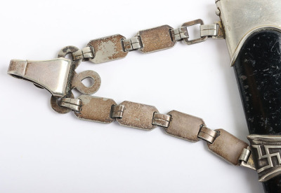 Third Reich SS (Schutzstaffel) Officers Chained Dress Dagger with Dedication to the Blade - 6