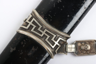 Third Reich SS (Schutzstaffel) Officers Chained Dress Dagger with Dedication to the Blade - 10