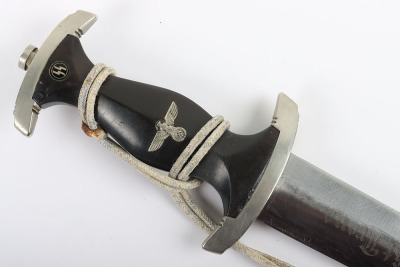 Third Reich SS (Schutzstaffel) Officers Chained Dress Dagger with Dedication to the Blade - 19