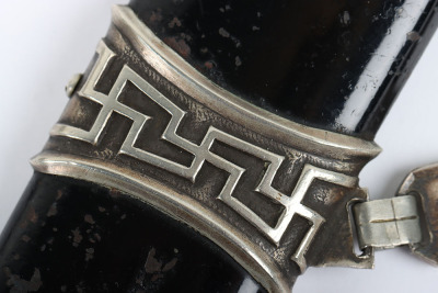 Third Reich SS (Schutzstaffel) Officers Chained Dress Dagger with Dedication to the Blade - 38