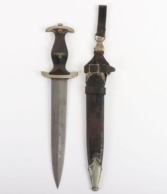 Rare Third Reich SS (Schutzstaffel) Dress Dagger with Full Ernst Röhm Dedication on Artificial Damascus Honour Blade - 2