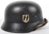 German Waffen-SS Double Decal Steel Combat Helmet - 2