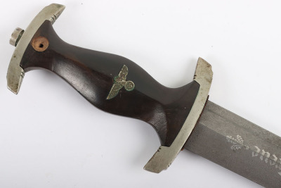 Rare Third Reich SS (Schutzstaffel) Dress Dagger with Full Ernst Röhm Dedication on Artificial Damascus Honour Blade - 11