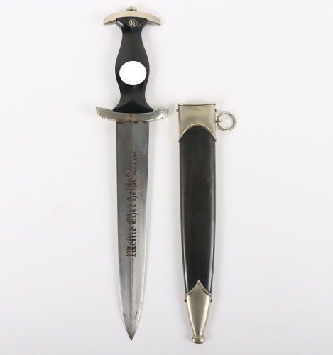 Third Reich SS (Schutzstaffel) Dress Dagger by Gottleib Hammesfahr, Solingen Foche with Dedication to Blade