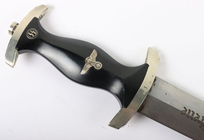 Third Reich SS (Schutzstaffel) Dress Dagger by Gottleib Hammesfahr, Solingen Foche with Dedication to Blade - 9