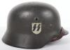 Waffen-SS Single Decal Steel Combat Helmet - 2