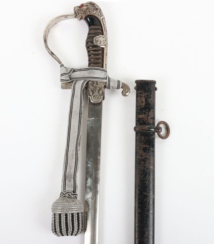 Third Reich SS (Schutzstaffel) Lion Head Officers Sword by Alcoso, Solingen