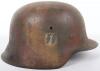 Waffen-SS Single Decal Normandy Camouflaged Steel Combat Helmet - 2