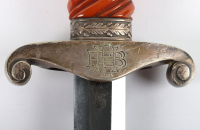 WW2 German Army Officers Dagger by Ernst Pack & Sohne with Personalised Initials to the Cross Guard - 16