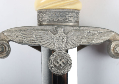 Unusual Late War German Army Officers Dress Dagger by Carl Eickhorn with Etched Dedication - 16