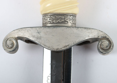 Unusual Late War German Army Officers Dress Dagger by Carl Eickhorn with Etched Dedication - 23