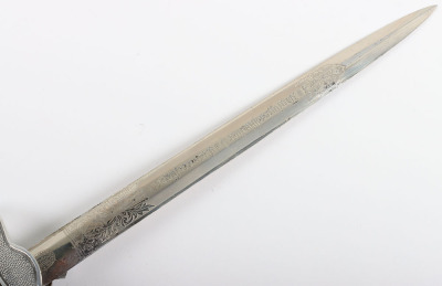 Scarce WW2 German Luftwaffe 2nd Pattern Officers Dress Dagger with Double Etched Blade by Carl Eickhorn, Solingen - 15