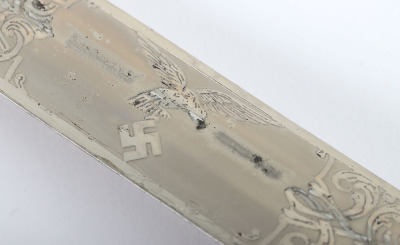 Scarce WW2 German Luftwaffe 2nd Pattern Officers Dress Dagger with Double Etched Blade by Carl Eickhorn, Solingen - 39