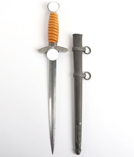 WW2 German Unit Marked Luftwaffe 2nd Pattern Officers Dress Dagger by F W Holler, Solingen