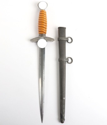 WW2 German Unit Marked Luftwaffe 2nd Pattern Officers Dress Dagger by F W Holler, Solingen