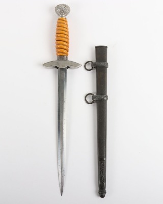 WW2 German Unit Marked Luftwaffe 2nd Pattern Officers Dress Dagger by F W Holler, Solingen - 3