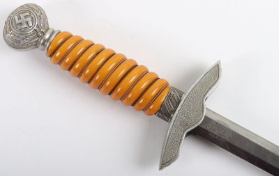 WW2 German Unit Marked Luftwaffe 2nd Pattern Officers Dress Dagger by F W Holler, Solingen - 8