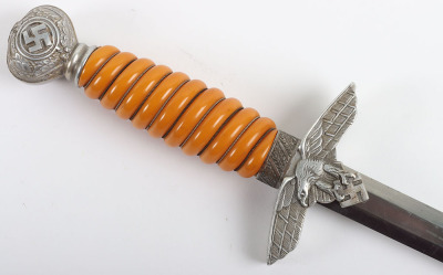 WW2 German Unit Marked Luftwaffe 2nd Pattern Officers Dress Dagger by F W Holler, Solingen - 9