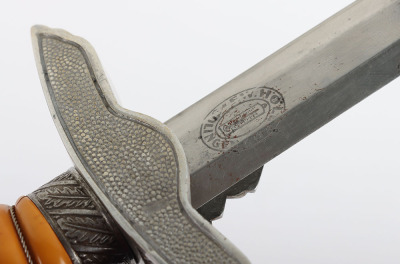 WW2 German Unit Marked Luftwaffe 2nd Pattern Officers Dress Dagger by F W Holler, Solingen - 14