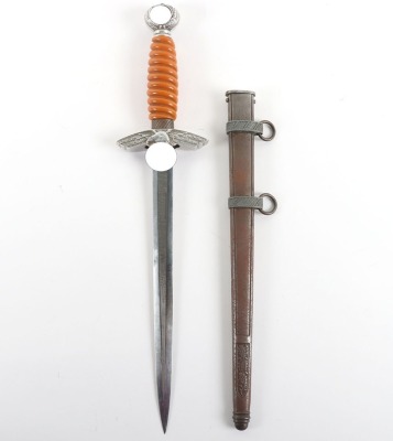 WW2 German Luftwaffe 2nd Pattern Officers Dress Dagger by SMF with Named Dedication to the Blade