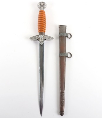 WW2 German Luftwaffe 2nd Pattern Officers Dress Dagger by SMF with Named Dedication to the Blade - 2