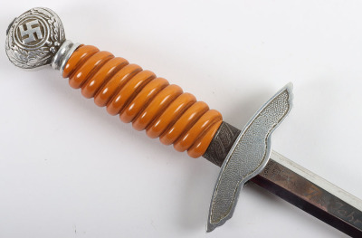 WW2 German Luftwaffe 2nd Pattern Officers Dress Dagger by SMF with Named Dedication to the Blade - 8