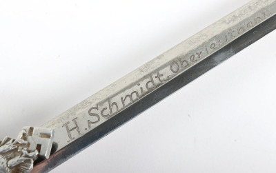WW2 German Luftwaffe 2nd Pattern Officers Dress Dagger by SMF with Named Dedication to the Blade - 13