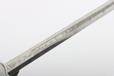WW2 German Luftwaffe 2nd Pattern Officers Dress Dagger by SMF with Named Dedication to the Blade - 14