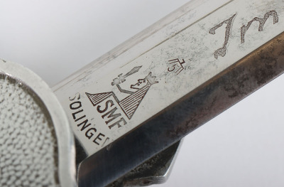 WW2 German Luftwaffe 2nd Pattern Officers Dress Dagger by SMF with Named Dedication to the Blade - 21