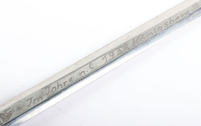 WW2 German Luftwaffe 2nd Pattern Officers Dress Dagger by SMF with Named Dedication to the Blade - 25