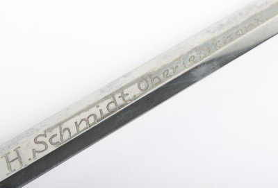 WW2 German Luftwaffe 2nd Pattern Officers Dress Dagger by SMF with Named Dedication to the Blade - 26