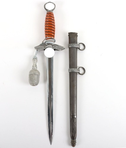 WW2 German Luftwaffe 2nd Pattern Officers Dress Dagger with Engraved Rear Cross Guard by Alcoso, Solingen