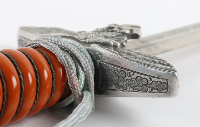WW2 German Luftwaffe 2nd Pattern Officers Dress Dagger with Engraved Rear Cross Guard by Alcoso, Solingen - 14