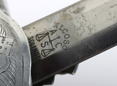 WW2 German Luftwaffe 2nd Pattern Officers Dress Dagger with Engraved Rear Cross Guard by Alcoso, Solingen - 22