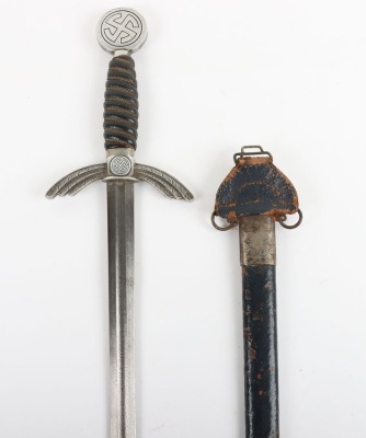 Rare WW2 German Luftwaffe Officers Sword with Damascus Blade - 3