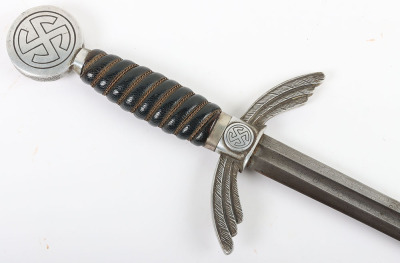 Rare WW2 German Luftwaffe Officers Sword with Damascus Blade - 4
