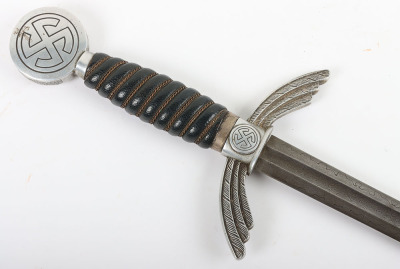 Rare WW2 German Luftwaffe Officers Sword with Damascus Blade - 5