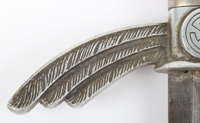 Rare WW2 German Luftwaffe Officers Sword with Damascus Blade - 16