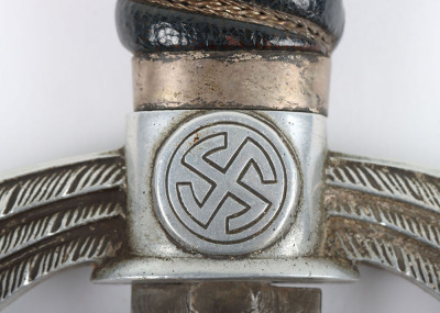 Rare WW2 German Luftwaffe Officers Sword with Damascus Blade - 17
