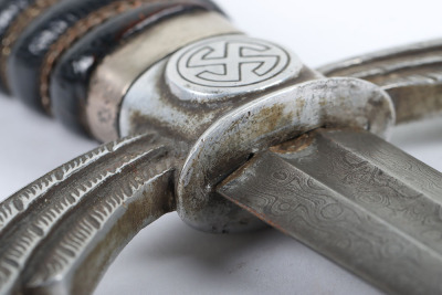 Rare WW2 German Luftwaffe Officers Sword with Damascus Blade - 25