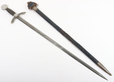 Rare WW2 German Luftwaffe Officers Sword with Damascus Blade - 30