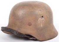 German Afrika Korps (D.A.K) Camouflaged Steel Combat Helmet