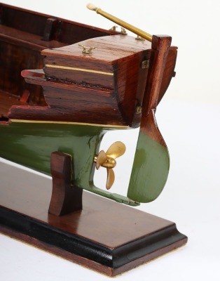 A high quality cutaway model Clinker wooden boat with twin cylinder engine - 4