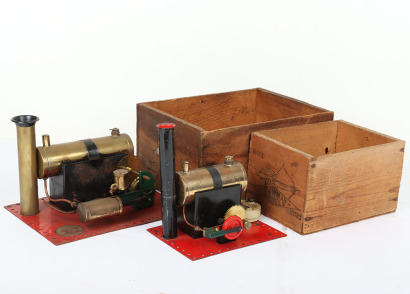 Two boxed Bowman single cylinder Stationary steam engines, English circa 1930